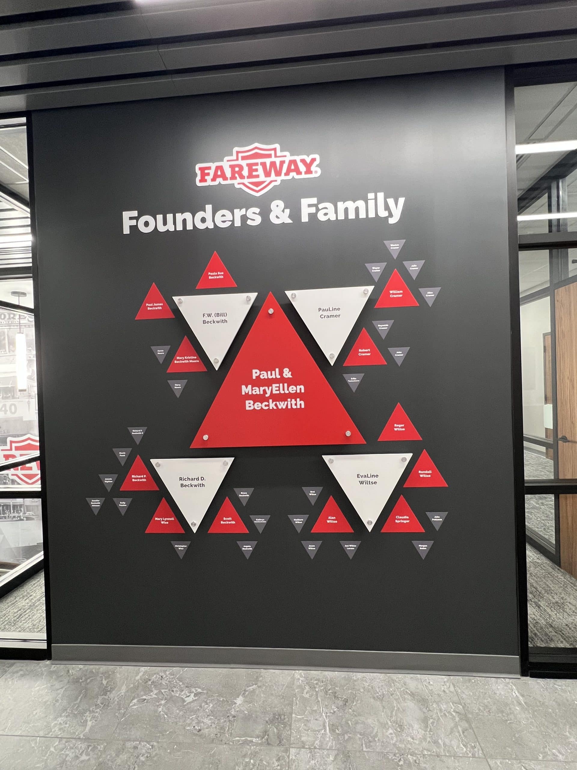 Founders & Family wall - dimensional donor/honor wall