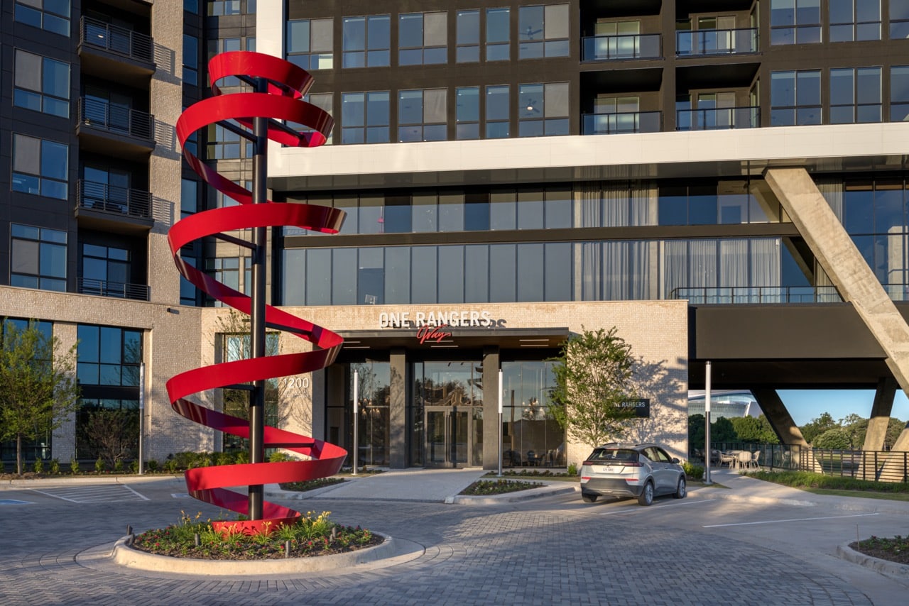 Spiral landmark structure custom built for One Ranger Way