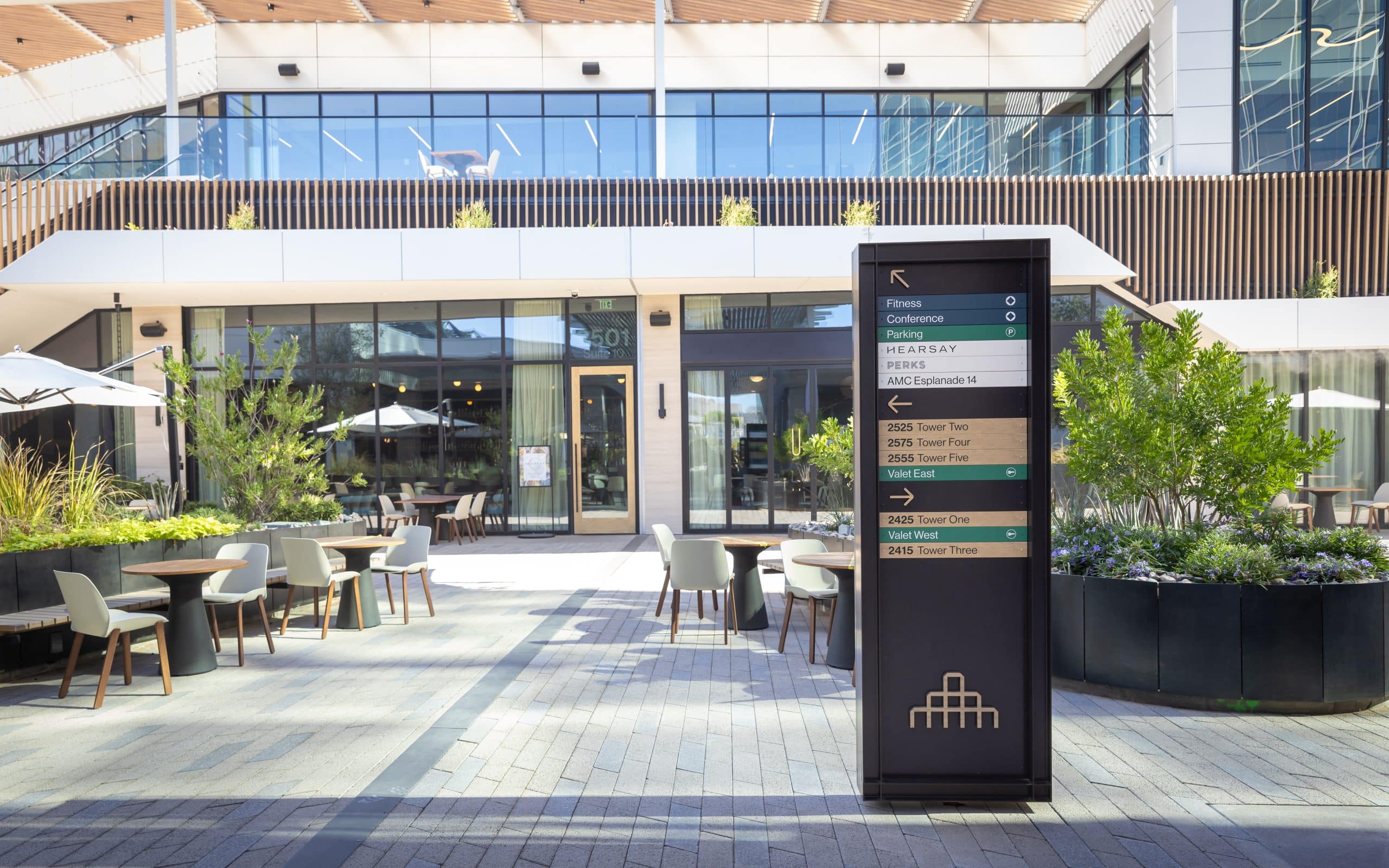 Free standing custom exterior directory signage with wayfinding.